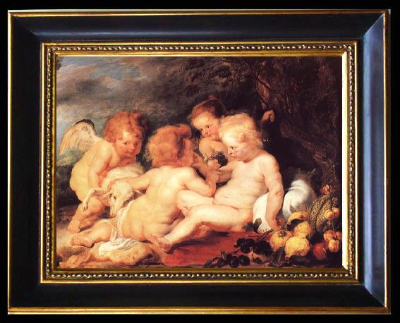 framed  Peter Paul Rubens Christ and Saint John with Angels, Ta093